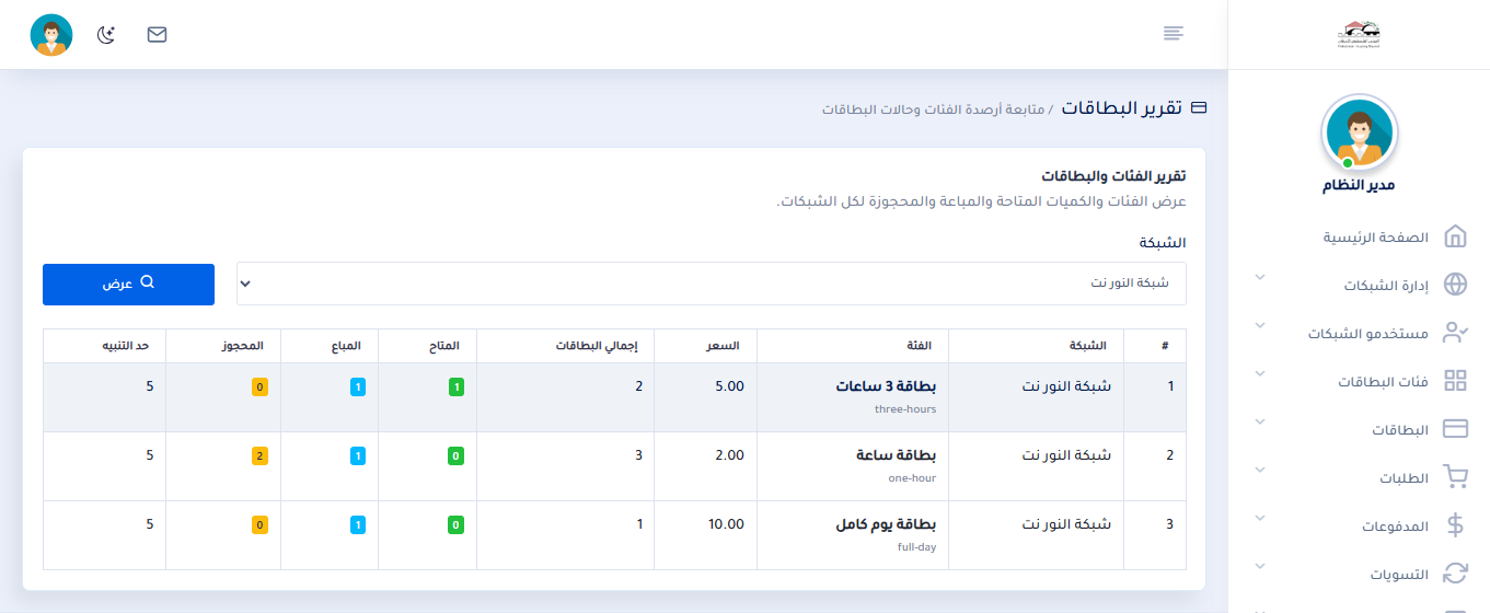 Cards & Inventory Screen
